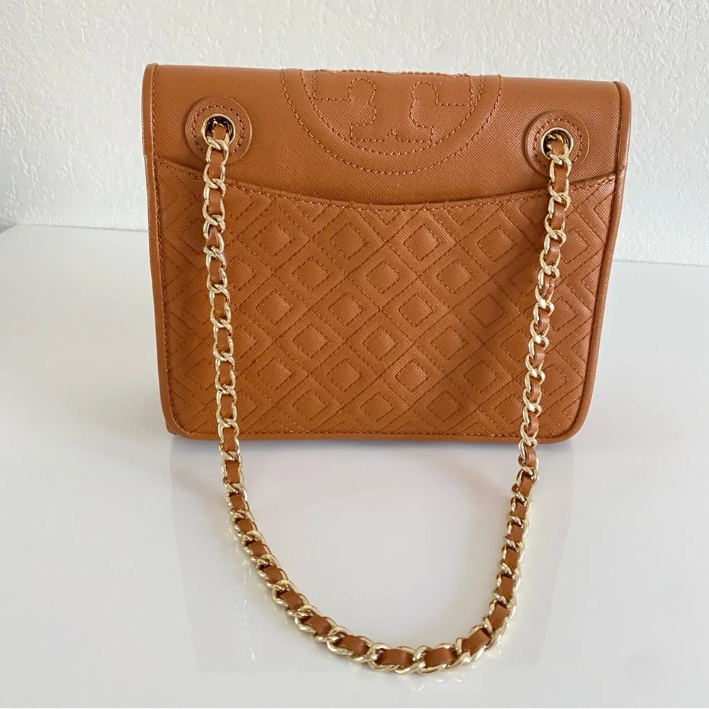 Tory Burch Brown Quilted chain strap Bag